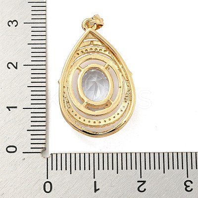 Brass Micro Pave Cubic Zirconia Pendants KK-P263-24KCG-01-1