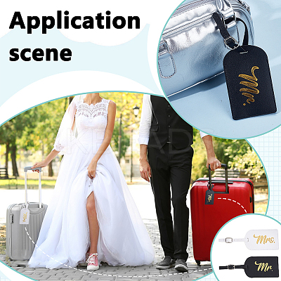 4Pcs 2 Colors PU Leather Luggage Tag AJEW-GA0008-53-1