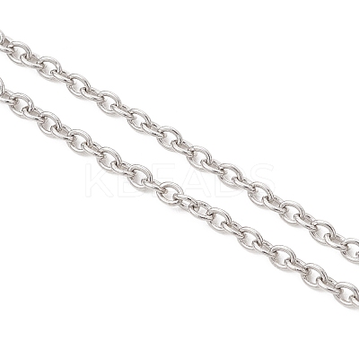 2Pcs 2 Styles 2.5MM 304 Stainless Steel Cable Chain Slider Bracelet Makings AJEW-JB01522-1