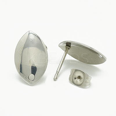 Non-Tarnish 304 Stainless Steel Stud Earring Findings STAS-Q225-18A-1