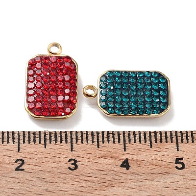 Ion Plating(IP) Golden 304 Stainless Steel Rhinestone Pendants STAS-P339-05G-1