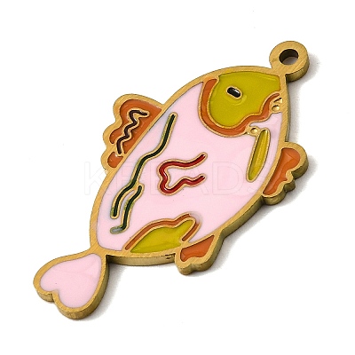 Stainless Steel Enamel Pendants STAS-I065-01G-05-1