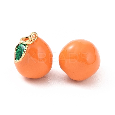 Brass Enamel Charms KK-O140-05G-1