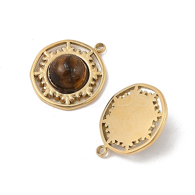 Natural Tiger Eye Pendants STAS-P380-21G-02-1