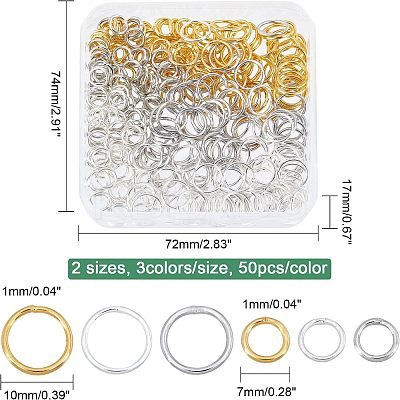 300Pcs 6 Style Brass Soldered Closed Jump Rings KK-CA0002-95-1