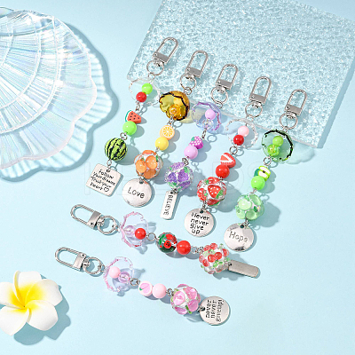 Handmade Polymer Clay & Acrylic & Resin & Glass Pendant Decorations KEYC-FS00037-07-1