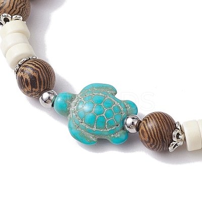 Beach Tortoise Synthetic Turquoise Bracelets BJEW-JB10303-02-1