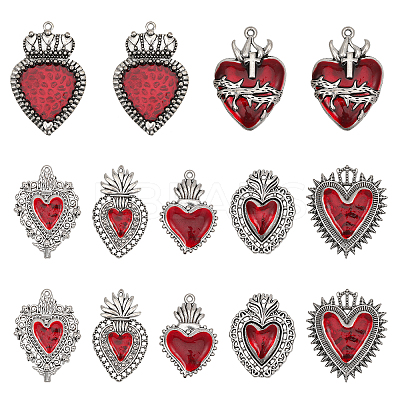 14Pcs 7 Style Alloy Enamel Pendants FIND-CA0008-22-1