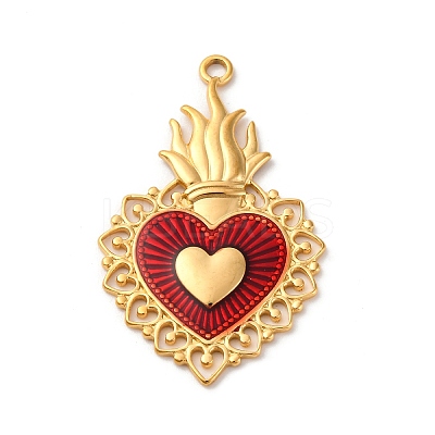 304 Stainless Steel Enamel Pendants STAS-D362-01G-03-1