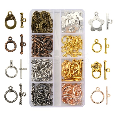 74Set 8 Style Tibetan Style Alloy Toggle Clasps FIND-YW0001-38-1