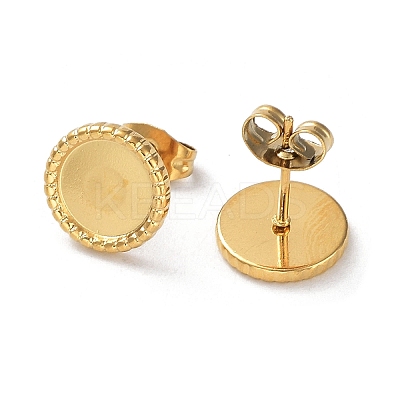 Ion Plating(IP) 304 Stainless Steel Stud Earrings Findings STAS-M323-09G-1