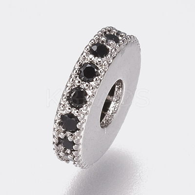 Brass Micro Pave Cubic Zirconia Bead Spacers ZIRC-K074-11A-02P-1