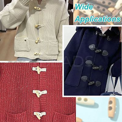 160Pcs 16 Styles Natural Wood Buttons FIND-CJ0004-42-1