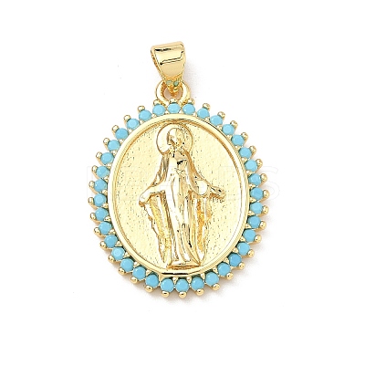 Brass Micro Pave Cubic Zirconia Pendants KK-P345-52G-02-1