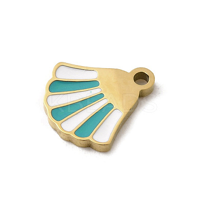 304 Stainless Steel Enamel Charms STAS-I335-09G-1