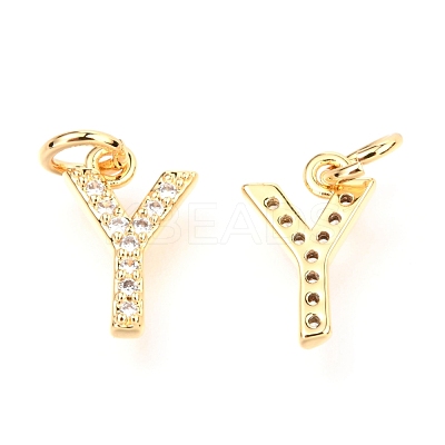 Brass Micro Pave Cubic Zirconia Charms ZIRC-O037-09G-1