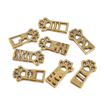 Alloy Open Back Bezel Pendants PALLOY-M184-01AB-RS-1