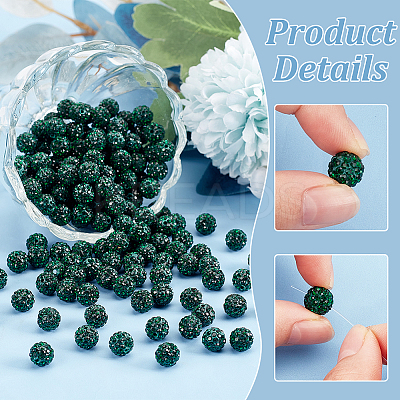 200Pcs Pave Disco Ball Beads RB-PH0001-41J-1
