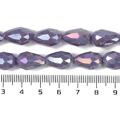 Opaque Solid Color Electroplate Glass Beads Strands X-EGLA-N013-P6mm-B09-1