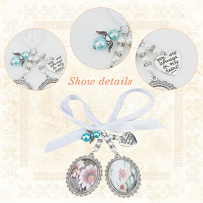 Tibetan Style Alloy & Glass Photo Frame Pendant HJEW-CA0001-06-1