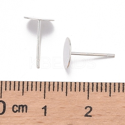 925 Sterling Silver Flat Pad Stud Earring Findings STER-K167-045F-S-1