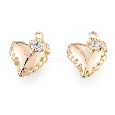 Brass Micro Pave Clear Cubic Zirconia Charms KK-N216-584LG-1