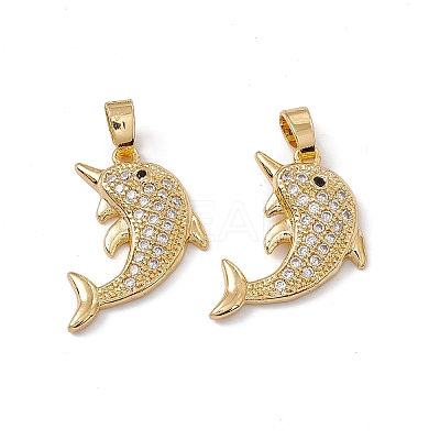 Brass Micro Pave Cubic Zirconia Pendants KK-E068-VC053-1