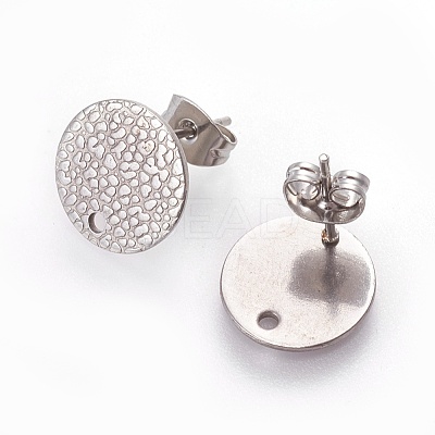 Non-Tarnish 304 Stainless Steel Stud Earring Findings X-STAS-O119-15C-P-1