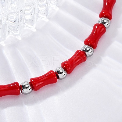 304 Stainless Steel Beaded Bracelets for Women BJEW-M056-04P-1