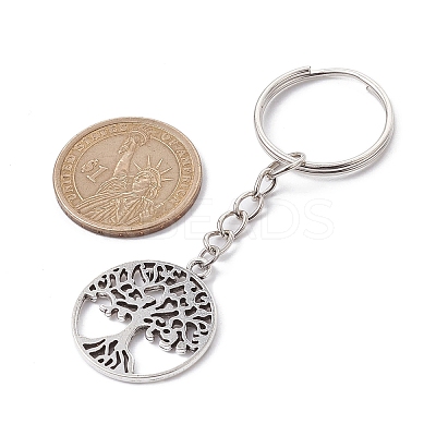 Tibetan Style Alloy Tree of Life Keychains KEYC-JKC00693-02-1