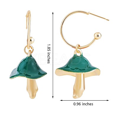 Enamel Mushroom Dangle Stud Earrings JE987B-1