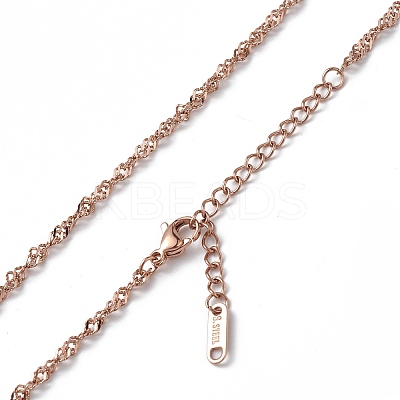 Ion Plating(IP) 304 Stainless Steel Singapore Chain Necklace for Men Women NJEW-K245-013E-1