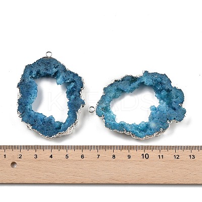 Dyed Nuggets Natural Druzy Geode Agate Big Pendants G-M287-10-S-1
