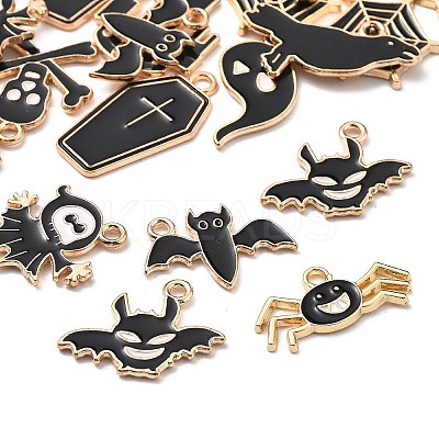 20Pcs 10 Styles Halloween Alloy Enamel Pendants ENAM-FP0002-91-1
