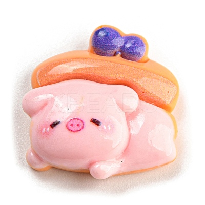 Pig Theme Opaque Resin Decoden Cabochons LS-RESI-C042-03C-1