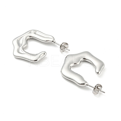 Non-Tarnish 304 Stainless Steel Twist Ring Stud Earrings EJEW-I290-01P-1