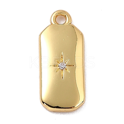 Brass Micro Pave Cubic Zirconia Charms ZIRC-I054-12G-03-1