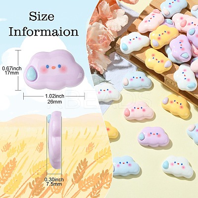 40Pcs 5 Colors Opaque Resin Cabochons CRES-CJ0001-62-1