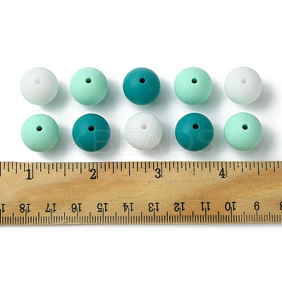 30Pcs 3 Colors Silicone Beads Round Rubber Bead 15MM Loose Spacer Beads for DIY Supplies Jewelry Keychain Making SIL-FS0001-01E-1