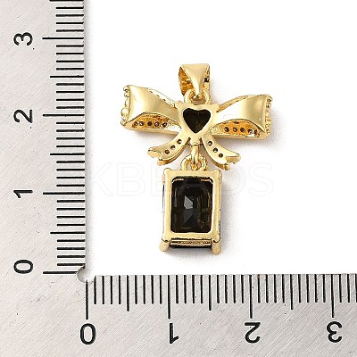 Rack Plating Brass Micro Pave Cubic Zirconia Pendants KK-P241-19G-01-1