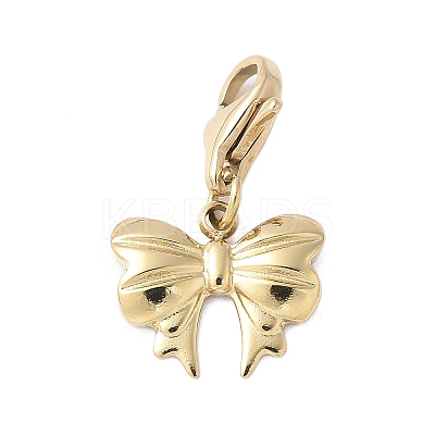 304 Stainless Steel Bowknot Pendant Decoration STAS-S165-29G-1