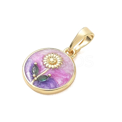 Brass Enamel Pendants KK-CBA3F25-10G-01-1