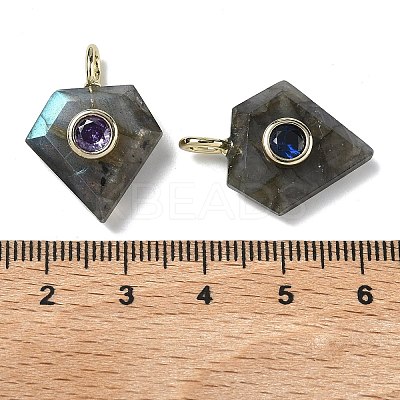 Natural Labradorite Faceted Pendants G-F819-03G-06-1