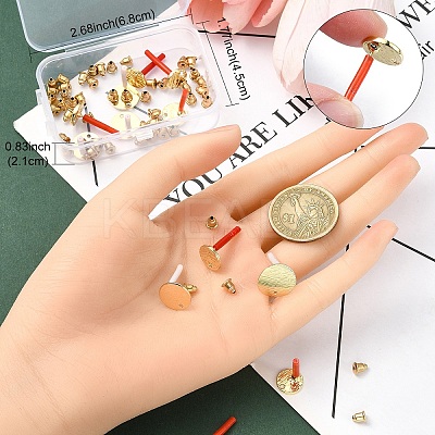 4Pcs Iron Stud Earring with 4Pcs Alloy Stud Earring Finding with 2Pcs Iron Stud Earring Findings with 2Pcs Alloy Stud Earring Finding with 50Pcs Iron Ear Nuts FIND-YW0005-48-1