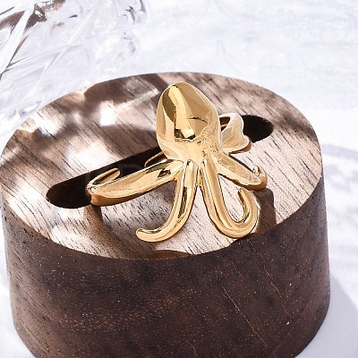 Marine Animal Theme 304 Stainless Stee Open Cuff Rings RJEW-Q005-01C-G-1