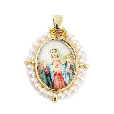 Rack Plating Brass Enamel Pendants KK-C056-07G-04-1