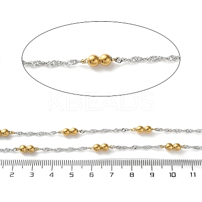 304 Stainless Steel Chains with Beads CHS-F020-09GP-1