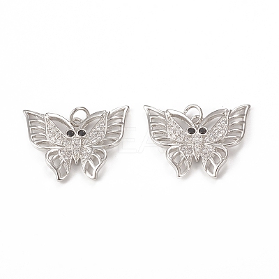 Brass Micro Pave Cubic Zirconia Pendants KK-E068-VB285-1