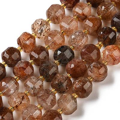Natural Black Gold Rutilated Quartz Beads Strands GG-CBABD99-03B-1