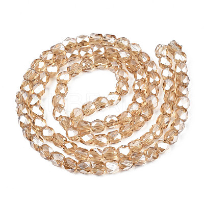 Electroplate Transparent Glass Beads Strands EGLA-N002-13-B04-1